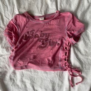 baby girl glitter crop top